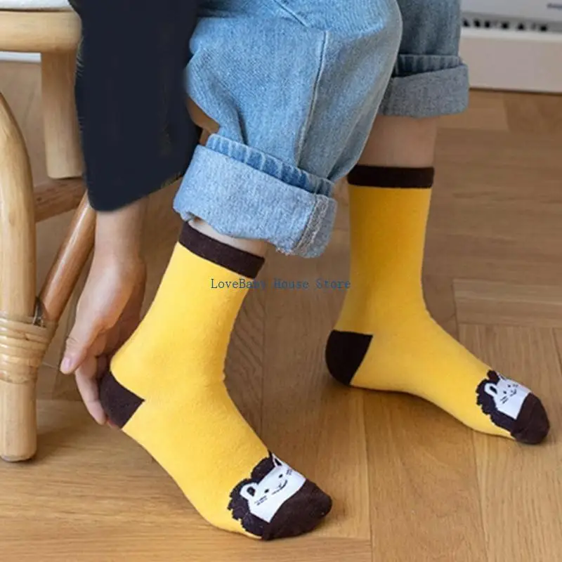 BX0D جوارب قطنية ناعمة قابلة للتنفس جوارب كاحل للأطفال جوارب بنمط كرتوني للأطفال الصغار 1-12 سنة جوارب ربيع الخريف #5