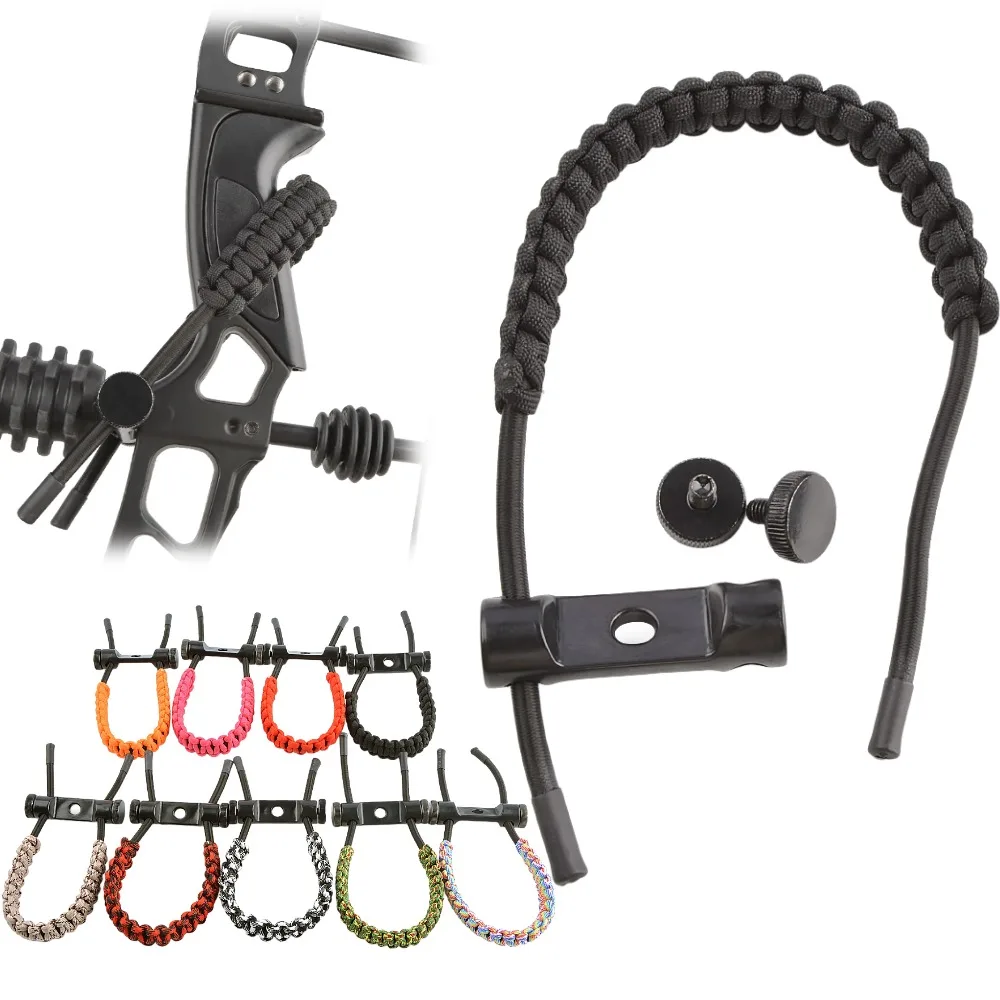 1 قطعة مجمع القوس المعصم حبل متعدد الوظائف اللون شريط للرسغ المعادن تصاعد مسامير النايلون حبل مضفر الصيد اطلاق النار Acc #1