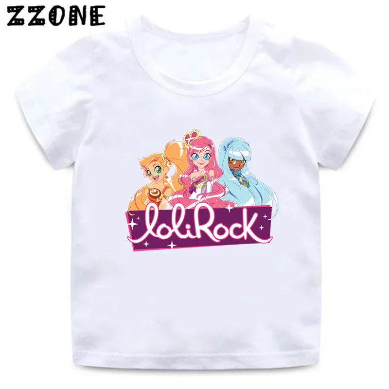 LoliRock Magical Girl Print Cartoon Kids T-shirt Cute Baby Girls Clothes Boys Tops New Summer Children Short Sleeve T shirt