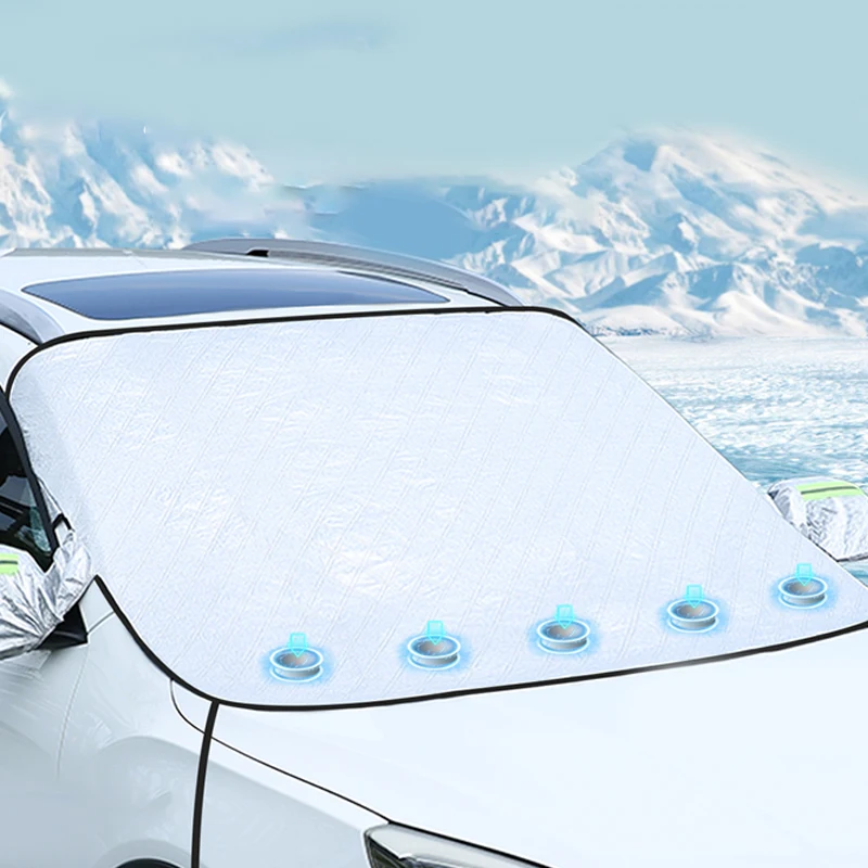 

Winter Car Front Snow Frost Cover Windshield Frost Ice Cover Sunshade Protector Foldable Keep Warm Cover