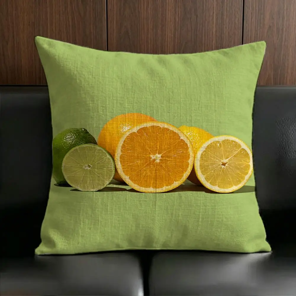 ANIME lemon Cushion Cover Anti-dustmite Pillowcase Invisible zipper silky short plush Sofa cushion cover