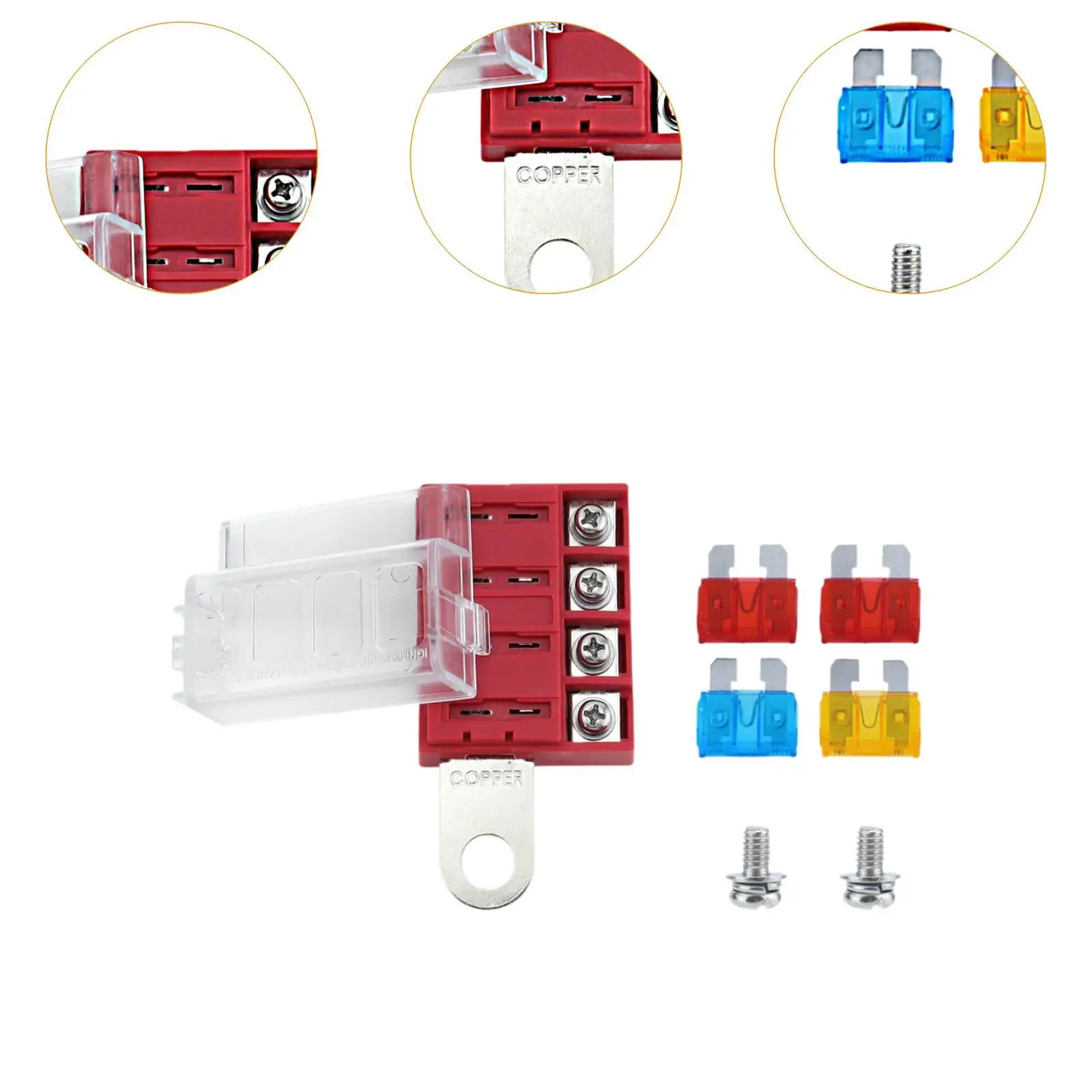 ST Blade Battery Terminal Fuse Block Set, Acessório Profissional Substituir Peças, versátil, facilmente instalar, 100A, 32V com Tampa, 5023