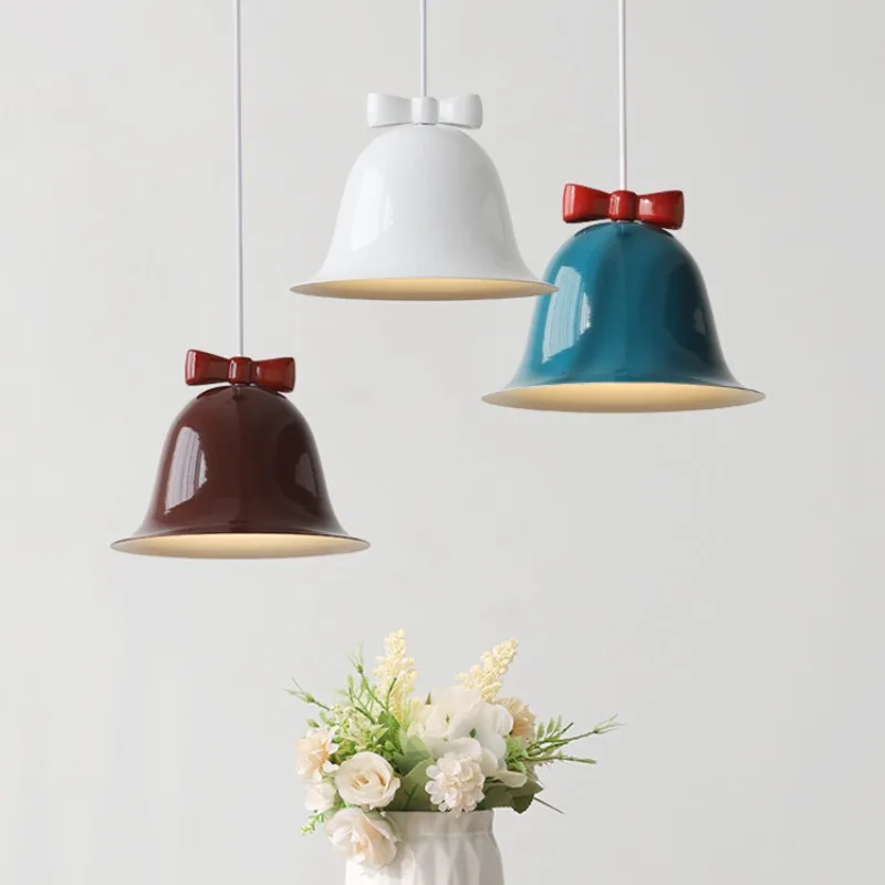 lampada pingente nordica moderna com bowknot bell led lustre pequeno gota simples criativo restaurante cafe interior luminaria e27 01