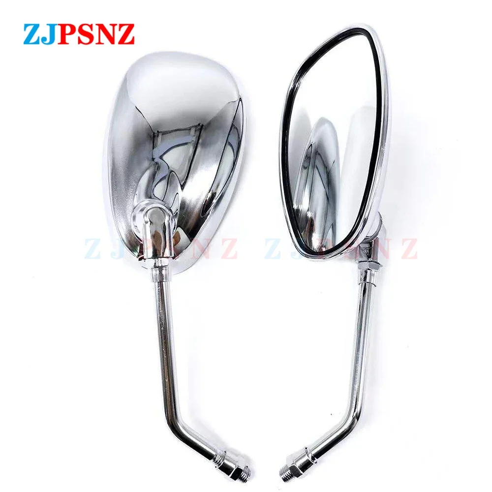 10MM Motorcycle Scooter E-bike 125CC Silver Can 360Rotated Adjust Plating Back View Mirror Mirror Moped Side Mirror CanAdjust