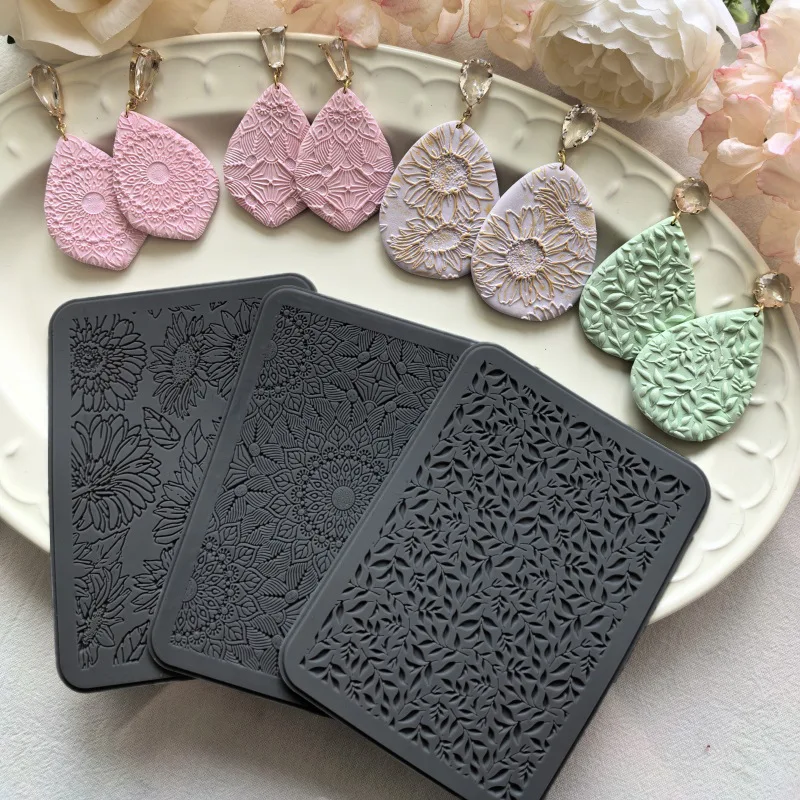 

1 шт. Коврик для тиснения из полимерной глины для изготовления серег, инструмент для рукоделия, пресс-форма для тиснения, принадлежности для ювелирных изделий, креативный подарок своими руками