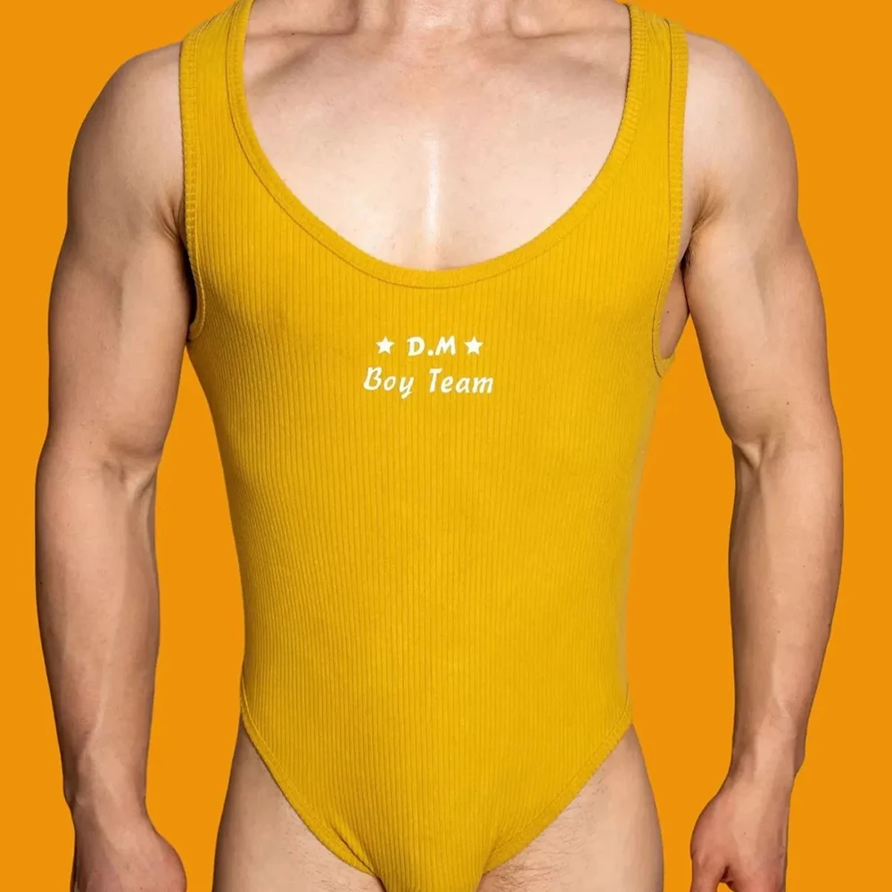

Summer New Men's Solid Color Tight Jumpsuit Sexy American Fashion Trend Leisure Breathable Niche Sports Daily 2025 Men's Clothes