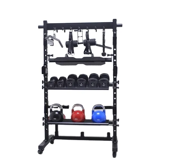 Smith machine comprehensive training storage rack gym commercial storage rack dumbbell multifunctional mobile storage rack