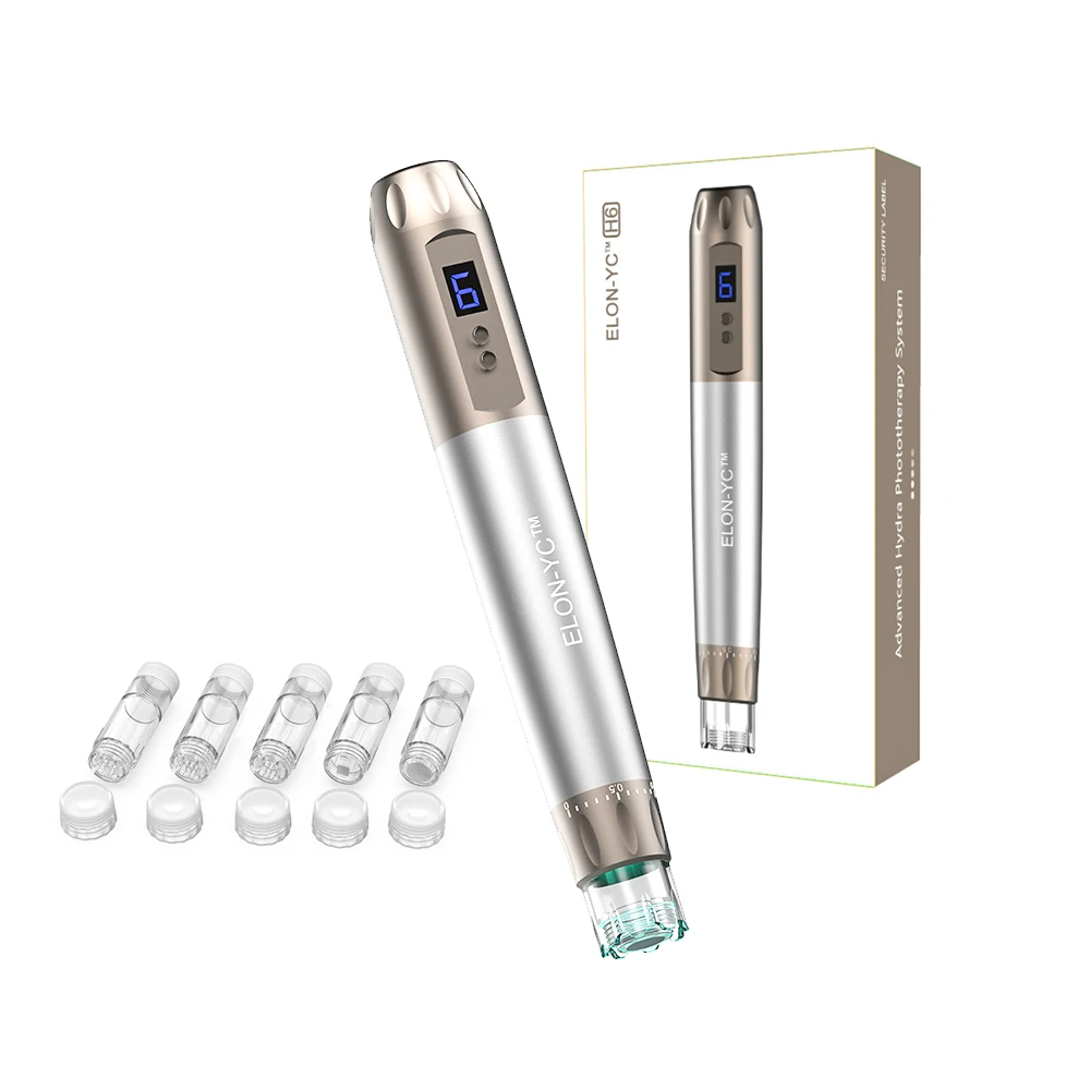 Hydra Derma Pen H3 Wireless Professional Microneedling Pen With 5Pcs Needles Cartridges Automatic Dermapen Skin Care Device