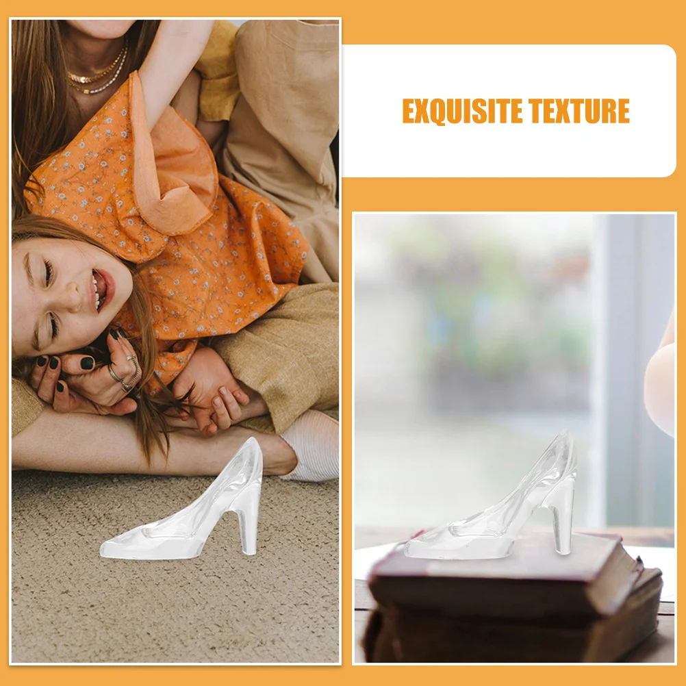 2Pcs Acrylic Clear High Heel Shoe Ornament Stylish Wedding Decoration Party Tabletop Shoe Decor Perfect Gift Party Decoration