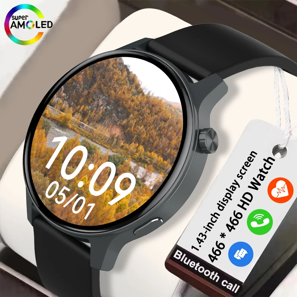 New Men's 5.4 Smart Bluetooth Call Watch 1.43-inch AMOLED Screen 466 * 466 Resolution IP68 Life Waterproof Women's Smart Watch