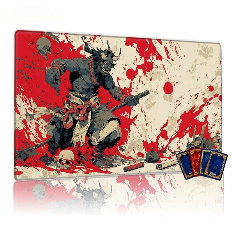 Demon Warrior Collectible Card Game Table Mat, Anti-slip Table Mat, Durable Table Mat, Suitable for TCG, RPG, Mouse Pad