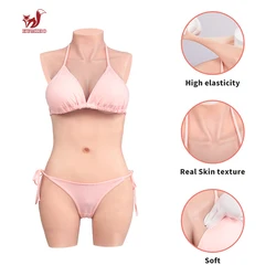 KUMIHO C D Cup 5-Point Bodysuit Cosplay Sissy Silicone Fake Vagina Breast Forms Boobs Silicon Body For Crossdresser Drag Queen