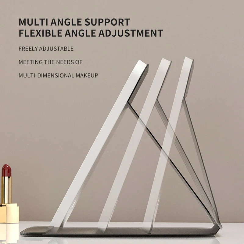 3 Colors Dimmable LED Makeup Mirror with Touch Screen Fold Cosmetic Makeup Mirror Rechargeable Tabletop for Travel & Home Use image 5