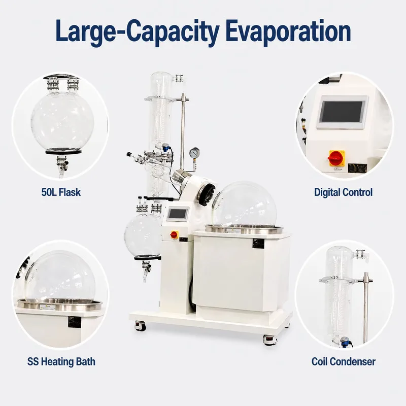 Rotary Evaporator Vacuum Distillation Biodiesel Processing Laboratory Solvent Recovery Chemical Separation Equipment System