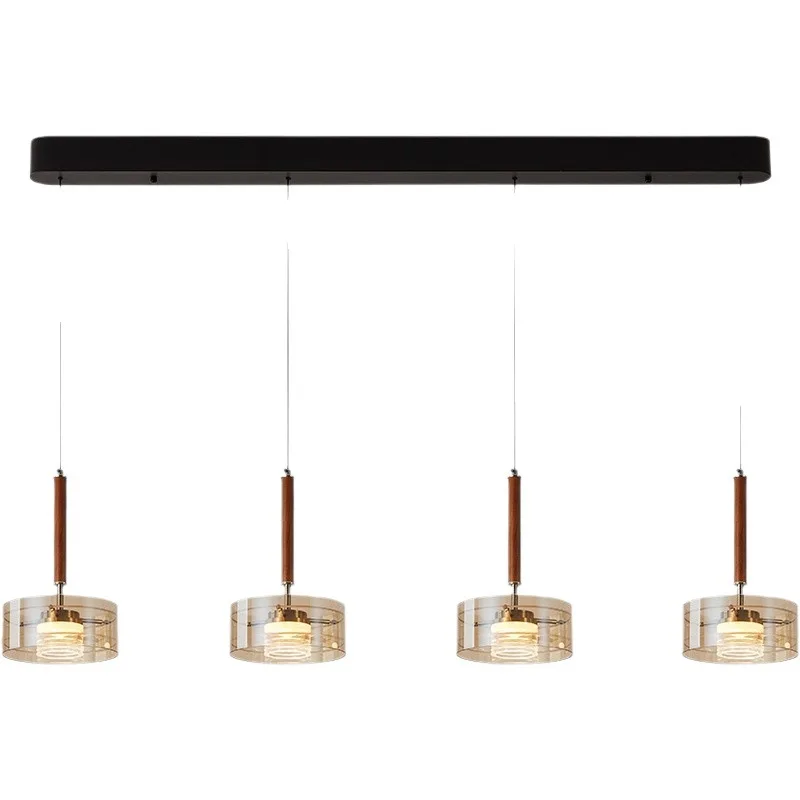 

Medieval restaurant chandelier designer walnut bar light retro atmosphere glass bedroom bedside lamp