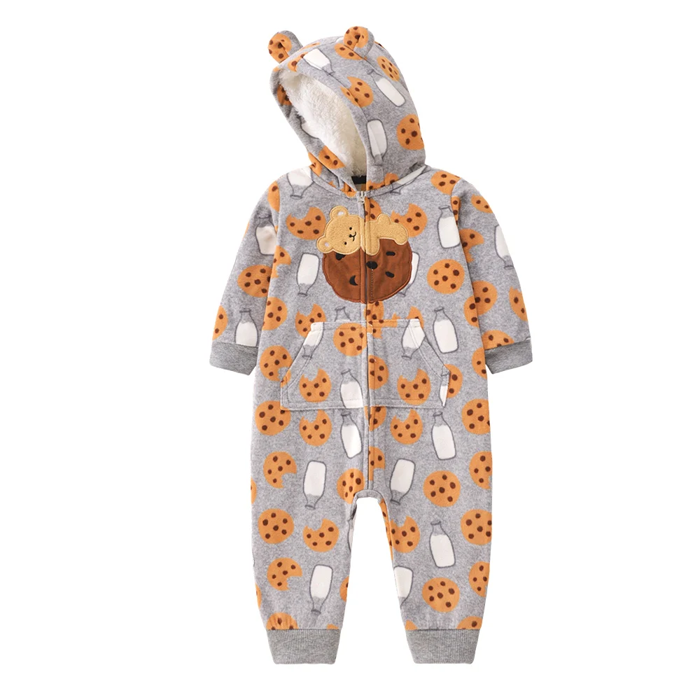 Baby Frühling Herbst Jungen Mädchen Strampler Warme Kleidung Reißverschluss Fleece Einteiler mit Kapuze Tier-Jumpsuit Säuglingskleidung 9-24 Monate – Detail 8