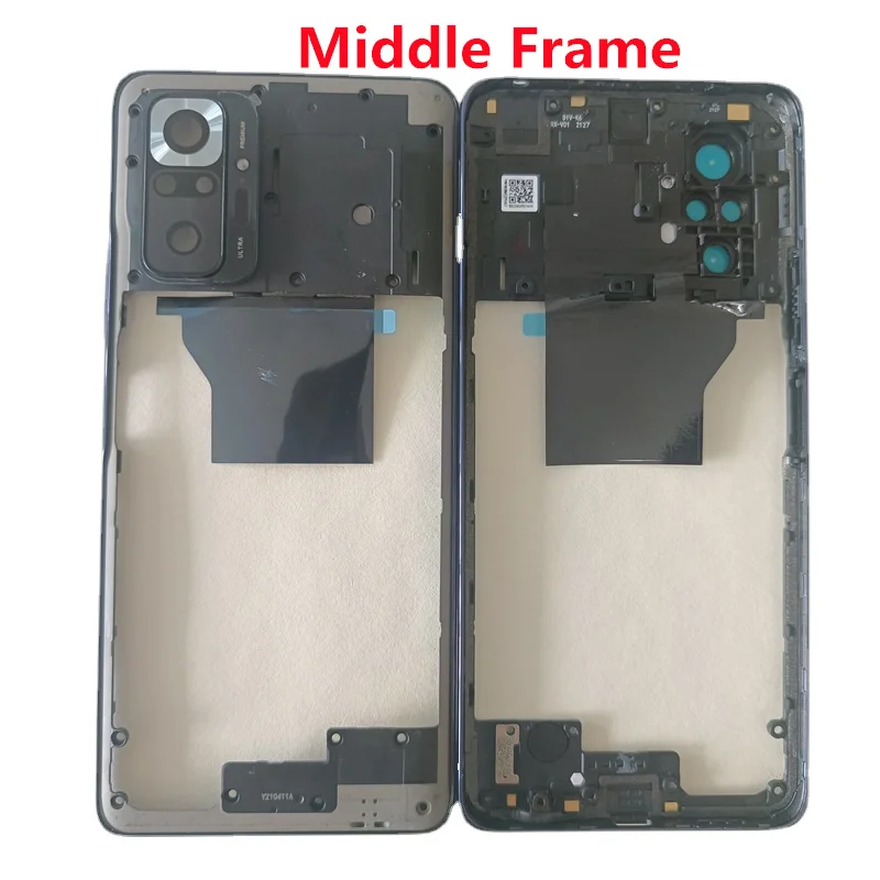 For Xiaomi Redmi Note 10 Pro M2101K6G Middle Frame With Camera Frame+Glass Battery Cover door Replacement Parts