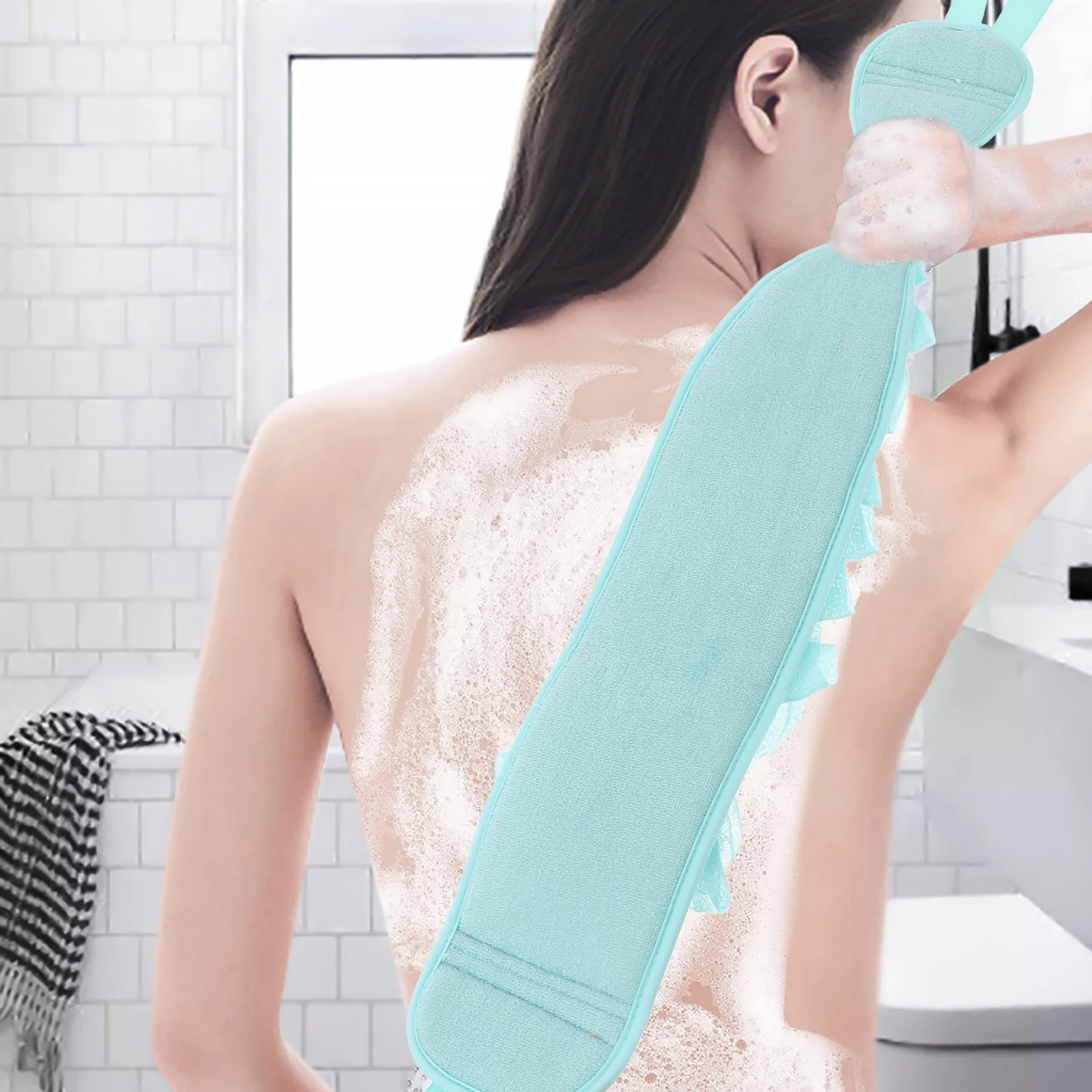 

1Set Bath Gloves Double-Sided Bubble Net Soft Body Scrubber Bathing Supplies Shower Sponge Exfoliating Back Brush Bath Towel