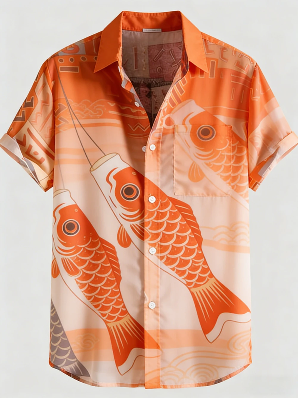 Men's Japanese Retro Short Sleeve Shirt Carp Sakura HD 3D Printed Shirt Hawaiian Outdoor Party Social Designer Shirt for You