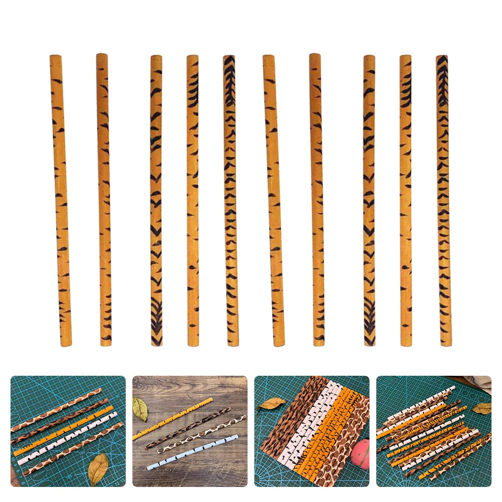 10 Pcs Animal Pattern Pencil Scrapbook Pencils Summer Round HB Classroom Wood Aesthetic Pens