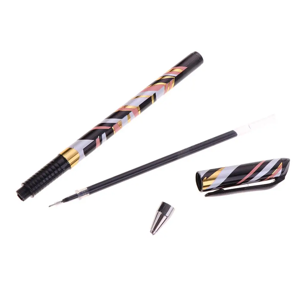 Canetas de tinta gel preto, caneta fina para escrever, papelaria, 0,5mm, 2 pcs, 12 pcs