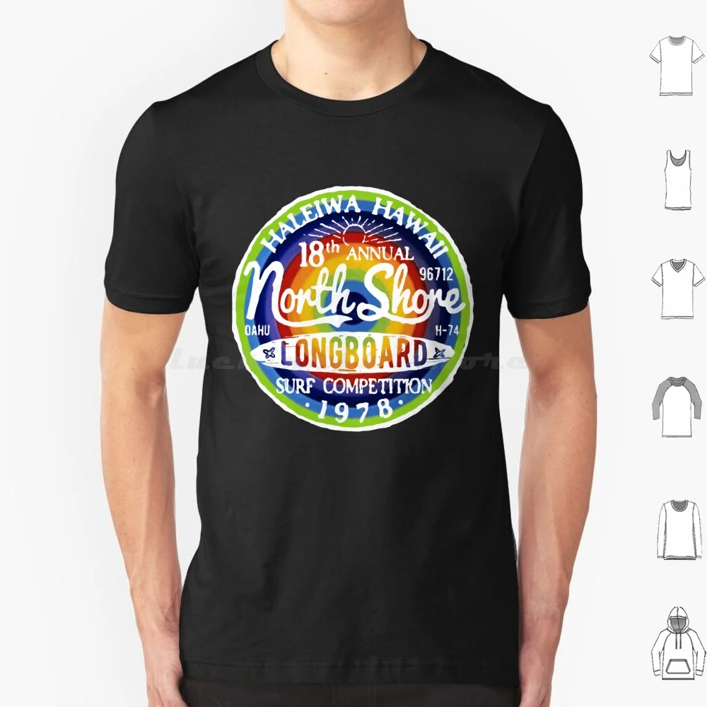 Rainbow Target Hawaiian Haleiwa Vintage 1978 Longboard Surf Classic Competition T Shirt 6xl Cotton Cool Tee Vintage Rainbow