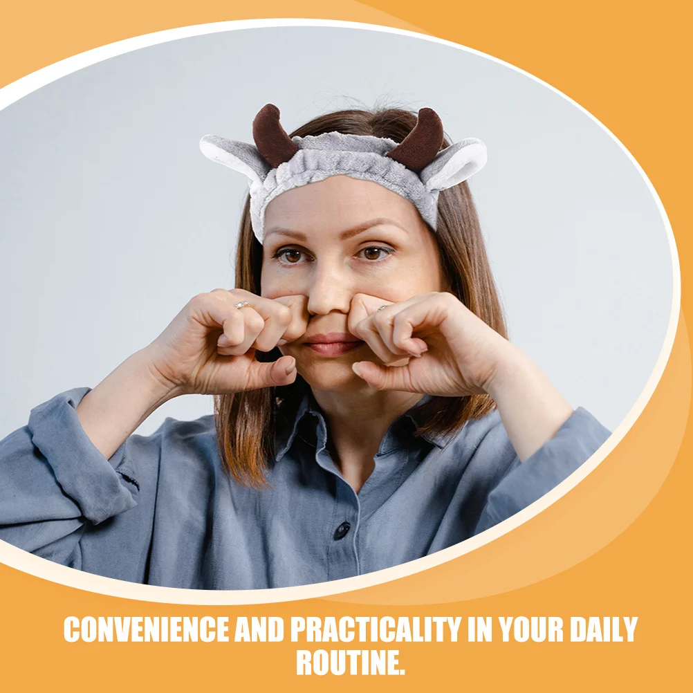2 قطعة القرن ماكياج Headbands البقرة الأيائل الحيوان قرن الوعل قناع الوجه سبا العصابات لينة دائم اكسسوارات قرون Headbands #5