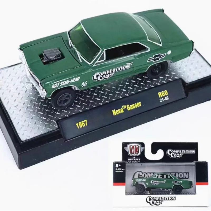 M2 Diecast 1/64 Bilancia 1971 Camaro ss 396 e 1967 Nova's Gasser Simulazione in lega Modello di auto Collezione statica Regalo souvenir