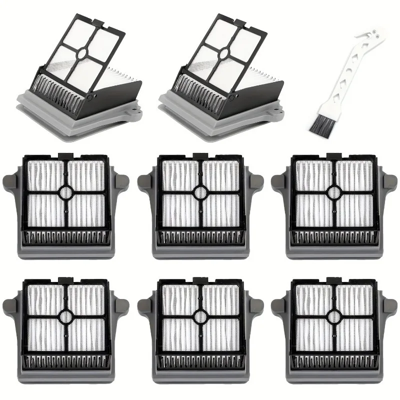 Replacement Filters For Tineco ONE Floor S7 PRO / ONE S6 / Floor Wet-Dry Vacuum: 8 Filters + 1 Cleaning Brush