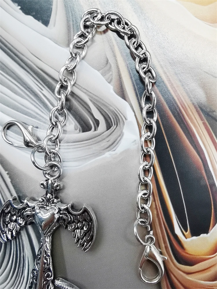 1 Stück Punk Bling Kreuz-Schuhkette Dekoration Vintage Silberfarbene Klinge Schuh-DIY-Zubehör Personalisierter Axt-Schuhclip Schlangen-Schuh-Charm – Detail 3