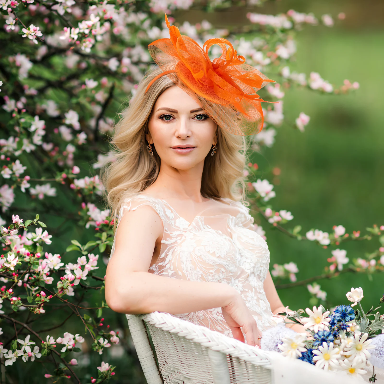 

Elegant Wedding Tea Party Hat Hairband Ladies Gauze Fascinator Bridal Accessories Plume Design Comfortable Lightweight Banquet