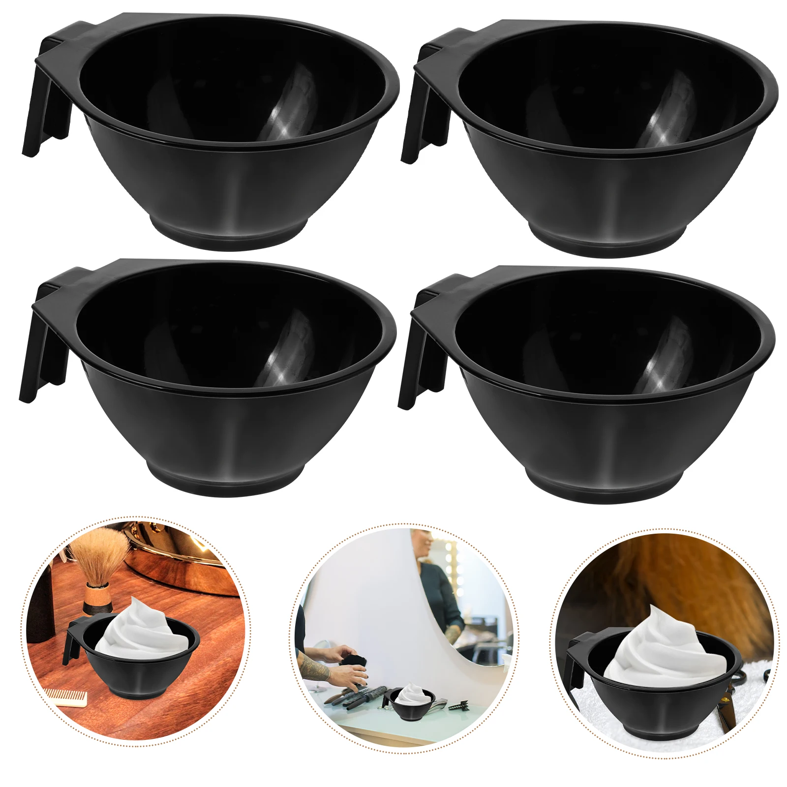

5pcs Hair Dye Mixing Bowls Large Color Paste Stirring Plastic Salon Tools Black Professional Use Lightweight Portable