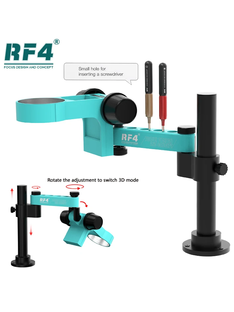 RF4 stereofoniczny mikroskop trójokularowy 360 ° obrotowe ramię przegubowe stojaki do lutowania telefonu naprawa PCB 4K HDMI kamera USB 6555PROMAX