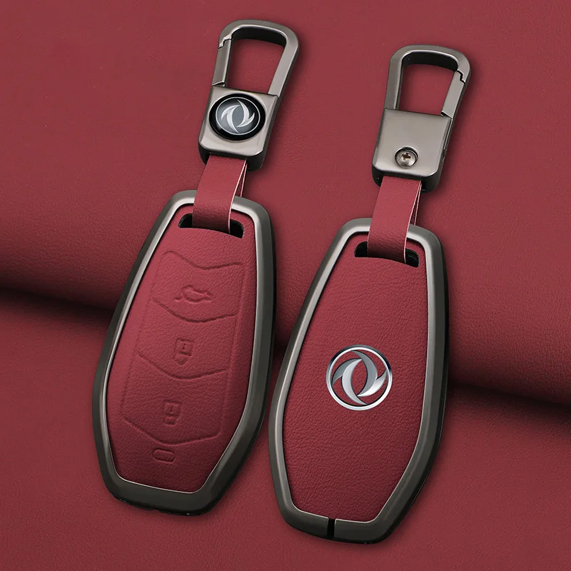 For Dongfeng FengGuang Seres Evolute i-Space i-Pro Landian E5 Zinc Alloy Leather Car Key Case Cover Shell Fob