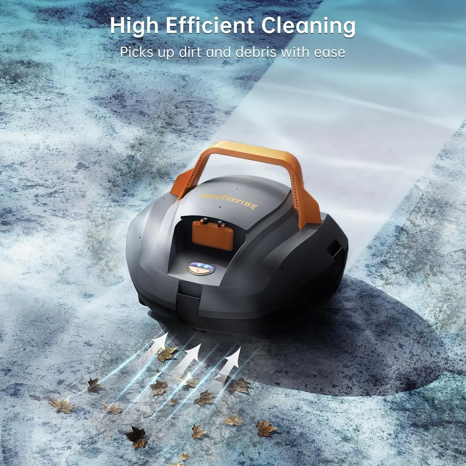 Cordless Pool Vacuum Robot with 100 Mins Runtime, Fast Charging, Powerful Suction, Self-Parking