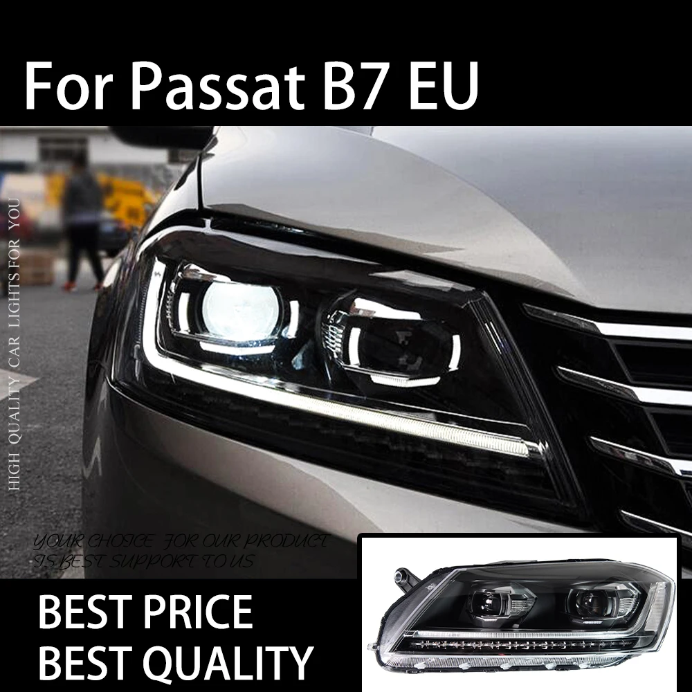 

Автомобильные фары для Passat B7 EU Version Magotan 2011-2015, светодиодные автомобильные фары в сборе, обновленные линзы Bicofal, аксессуары для сигнальных ламп