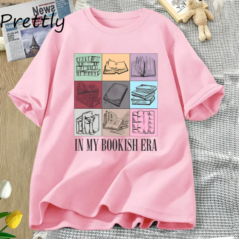 In My Bookish Era T-shirt Retro Romance Smut Reader Graphic T-shirts Book Lover Bookish T Shirt Summer Cotton Woman Clothes Tops