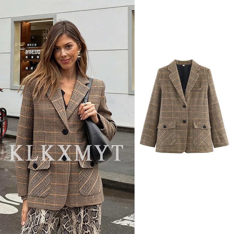 

Women's Suit Jackets 2025 Autumn Winter New Fashion Solid Color Button Suit Jacket Female High Street Elegant New Coats