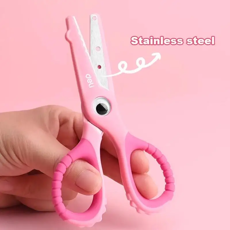 Deli Cute Cartoon Student Scissors for Kids DIY Craft Paper Scissors Portable School Stationery