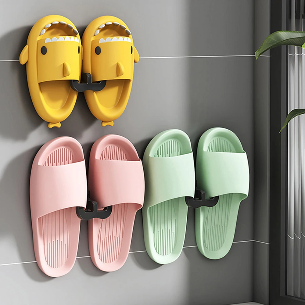 U-shaped Slipper Rack Wall Mounted Perforated Toilet Drainage Storage Rack Bathroom Wall Storage Sandal Rack Bathroom