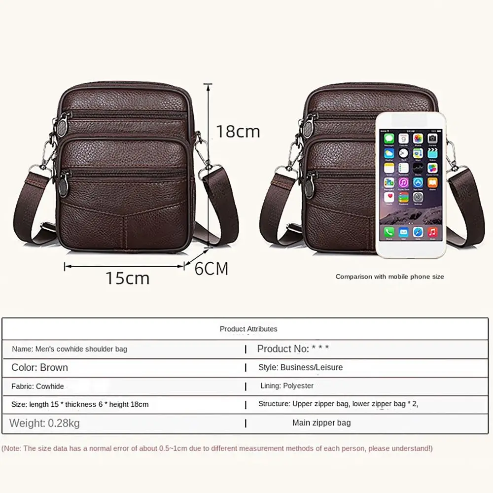 PU Leather Men\'s Shoulder Bags 2024 New Black Brown Large Capacity Crossbody Messenger Bag Casual Bag Men Teenager