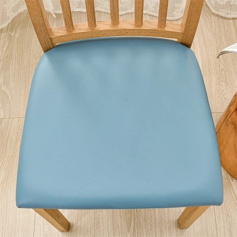 Wasserdichter Stuhlkissenbezug für Küche, Esszimmer, Ledersitzbezug, Esszimmerstuhl-Sitzkissenbezug, einfarbig – Detail 22