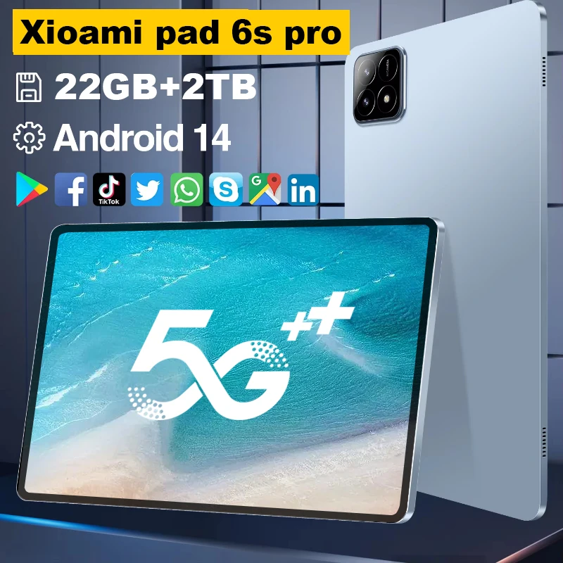 

2024 NEW Original MI Pad 6S Pro Tablet 11inch Snapdrago 8gen2 HD 4K Android 14 22GB+2TB 12000mAh 5G Dual SIM WiFi GPS Tablet PC