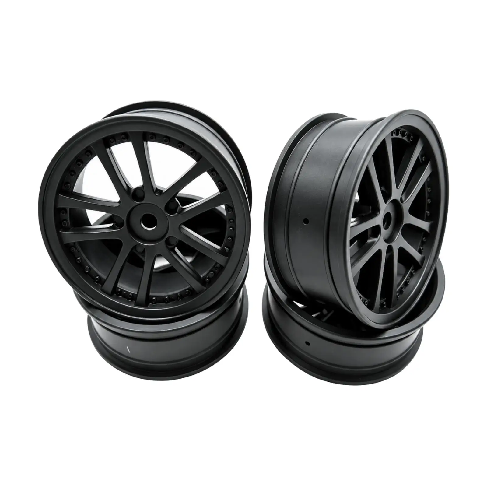 4 Pieces 1:10 Scale RC Car Wheel Rim Lightweight Nylon Ten-Spoke RC Rim Long-Lasting Wear-Resistant for Track Sessions