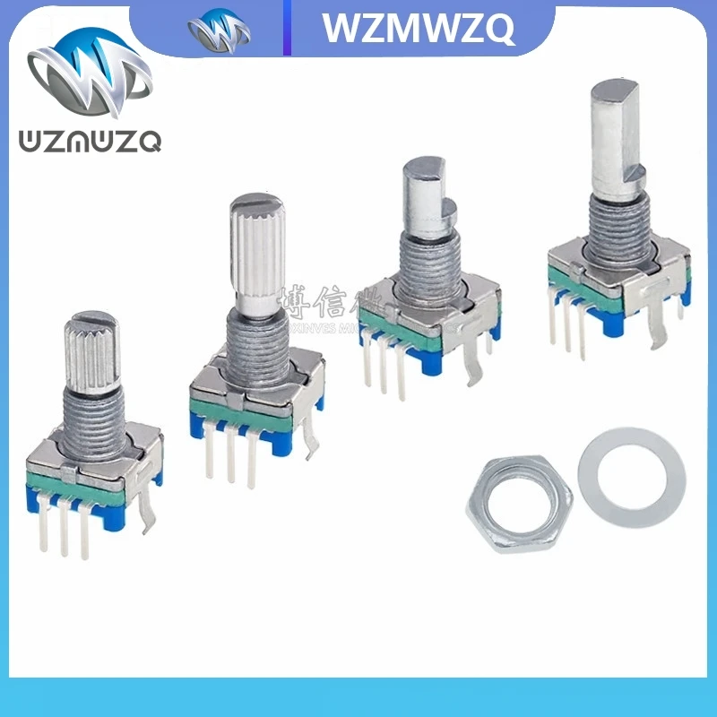 

5PCS/LOT 20 Position 360 Degree Rotary Encoder EC11 w Push Button 5Pin Handle Long 15/20MM With A Built In Push Button Switch 5