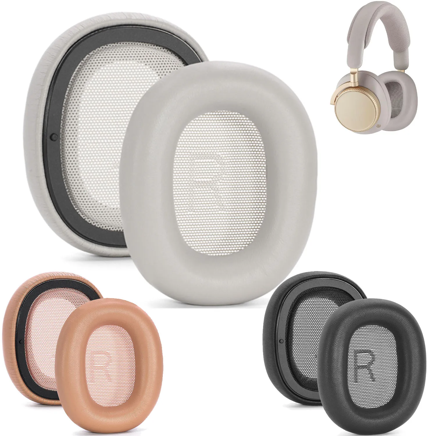 Almohadillas de piel de oveja para auriculares B&O H100 Bang & Olufsen Beoplay H100, almohadillas de espuma viscoelástica, orejeras