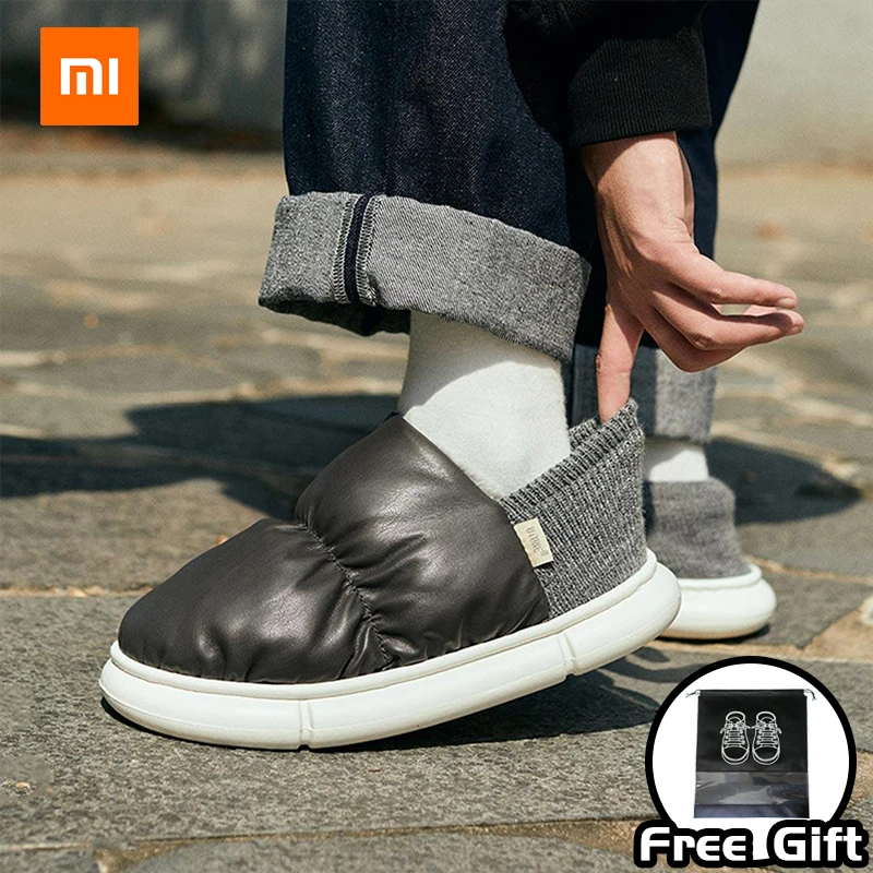 Xiaomi UTUNE Winter Warm Cotton Slippers Indoor and Outdoor Velvet Slippers Windproof Anti-skid and Slip Resistant Tech Sole