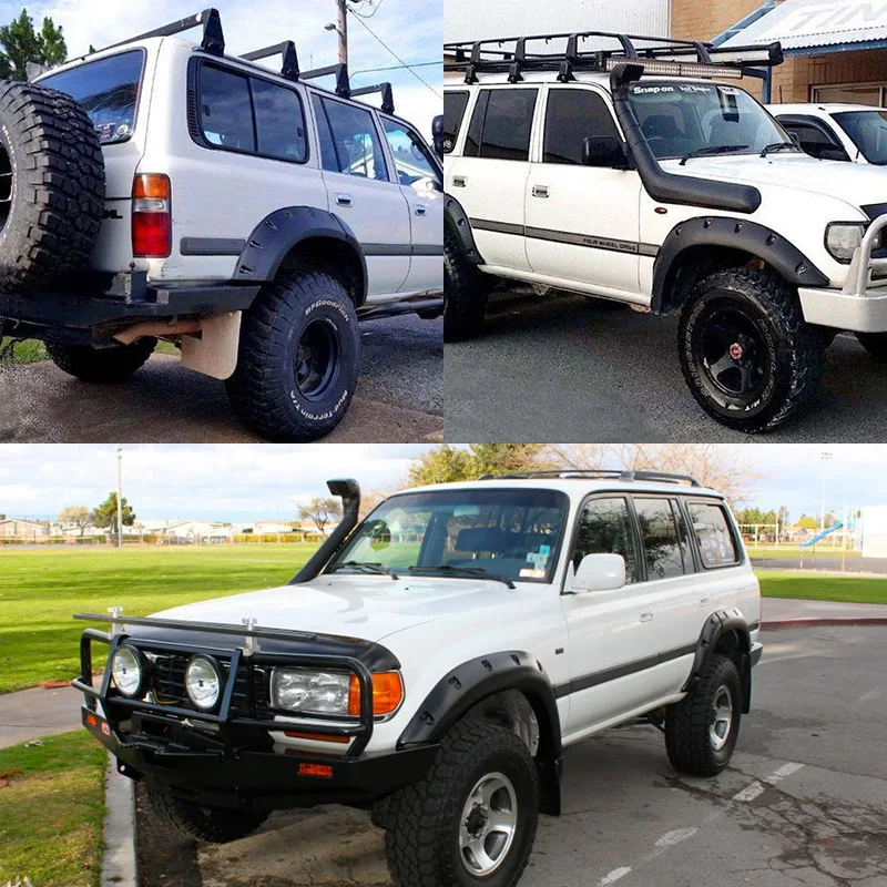 for  Land Cruiser 80 LC80 (1990-1998) | Wheel Arch Guard | Wide Fender Extension Offroad ABS Plastic Fender Flares