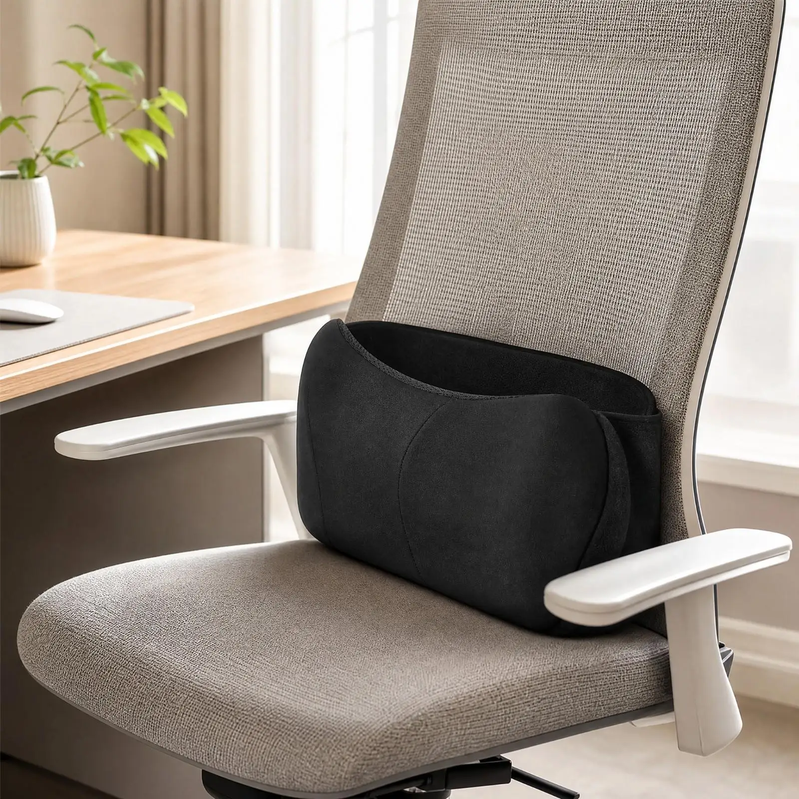 Support Cushion with Hook-and-Loop Closure Ergonomic Wearable Cushion Adjustable Breathable for Office Workers