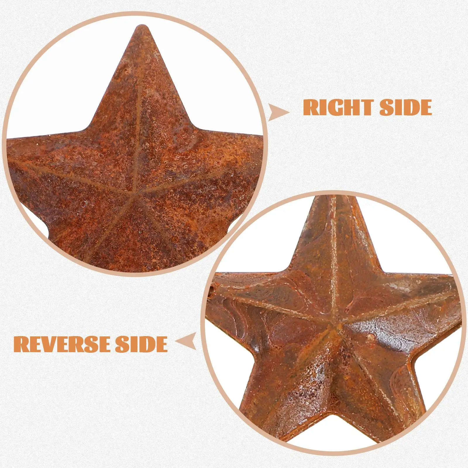 30 قطعة زخرفة الخماسي نجمة صدئة الحلي قلادة اكسسوارات ديكور الحديد نجوم معدنية #4